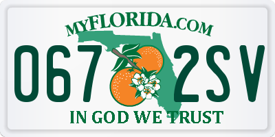 FL license plate 0672SV