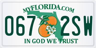 FL license plate 0672SW