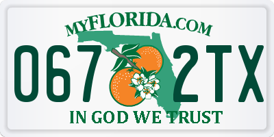 FL license plate 0672TX