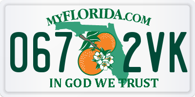 FL license plate 0672VK