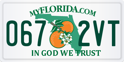 FL license plate 0672VT