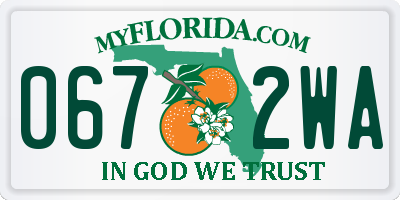 FL license plate 0672WA