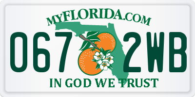 FL license plate 0672WB