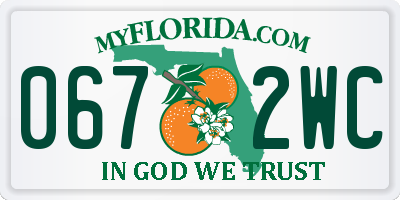 FL license plate 0672WC