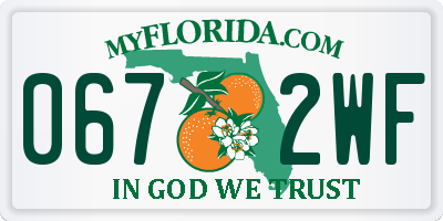 FL license plate 0672WF
