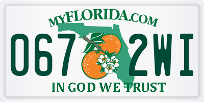 FL license plate 0672WI