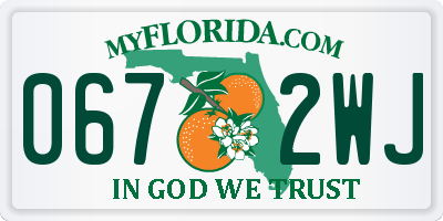 FL license plate 0672WJ