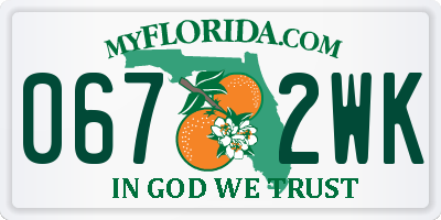 FL license plate 0672WK