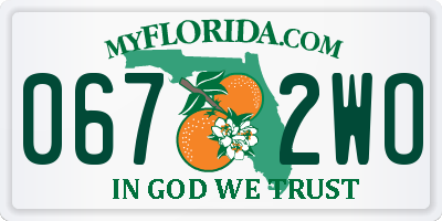 FL license plate 0672WO