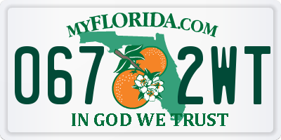 FL license plate 0672WT