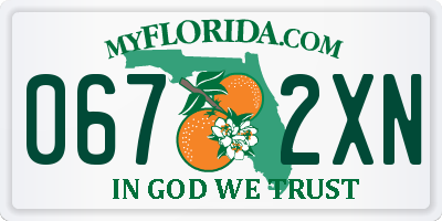 FL license plate 0672XN