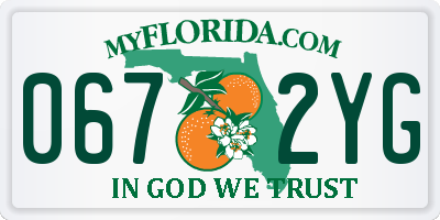 FL license plate 0672YG