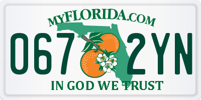 FL license plate 0672YN