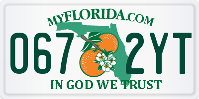 FL license plate 0672YT