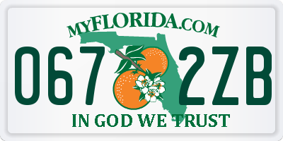 FL license plate 0672ZB