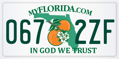 FL license plate 0672ZF