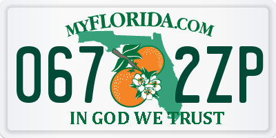 FL license plate 0672ZP