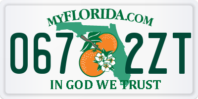 FL license plate 0672ZT