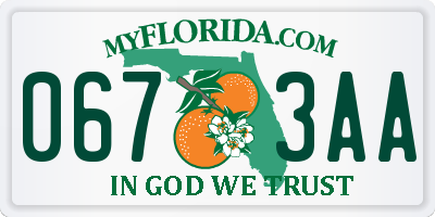 FL license plate 0673AA