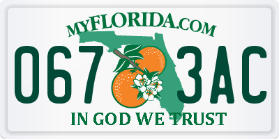 FL license plate 0673AC