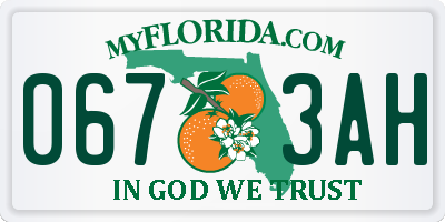FL license plate 0673AH