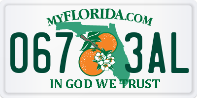 FL license plate 0673AL