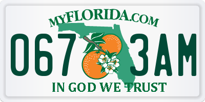 FL license plate 0673AM