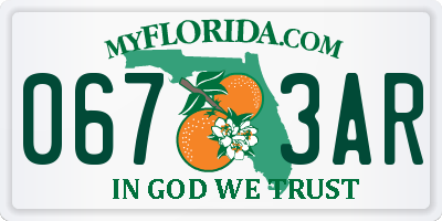 FL license plate 0673AR