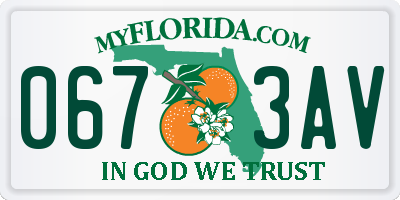 FL license plate 0673AV