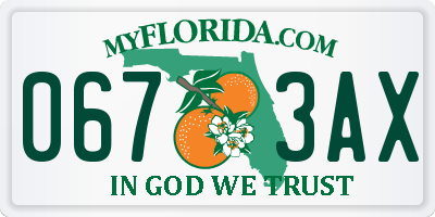 FL license plate 0673AX