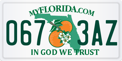 FL license plate 0673AZ