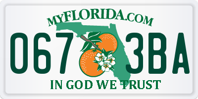 FL license plate 0673BA