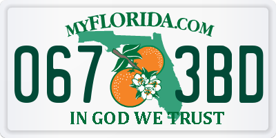 FL license plate 0673BD