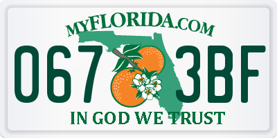 FL license plate 0673BF