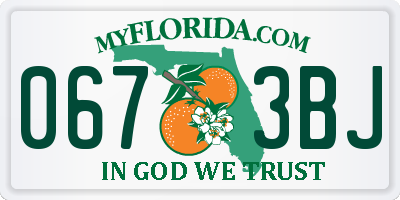 FL license plate 0673BJ