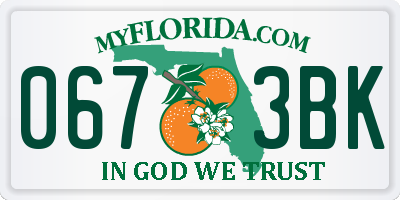 FL license plate 0673BK