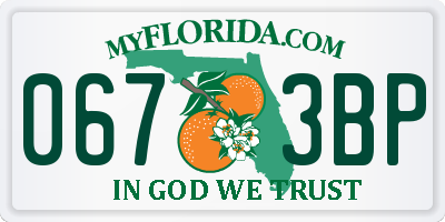 FL license plate 0673BP