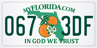 FL license plate 0673DF