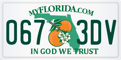 FL license plate 0673DV