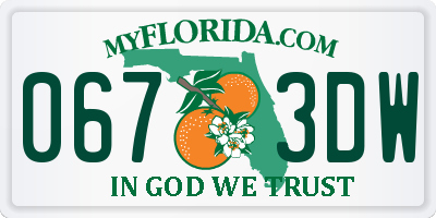 FL license plate 0673DW