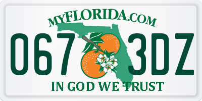 FL license plate 0673DZ