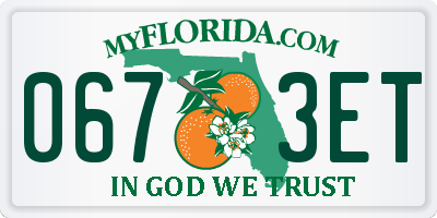 FL license plate 0673ET