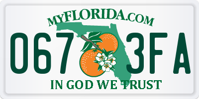 FL license plate 0673FA