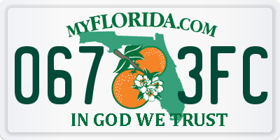FL license plate 0673FC