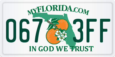 FL license plate 0673FF