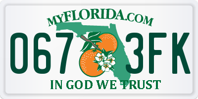 FL license plate 0673FK