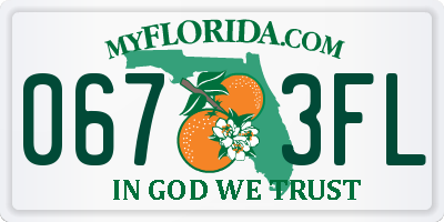FL license plate 0673FL