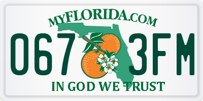 FL license plate 0673FM