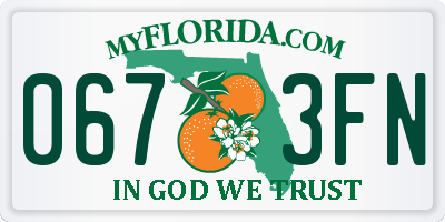 FL license plate 0673FN