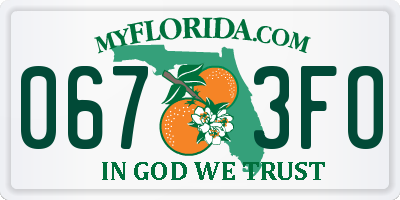 FL license plate 0673FO